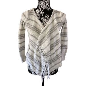 Justice Girls Fringe Cardigan Sweater Boho Bohemian Striped